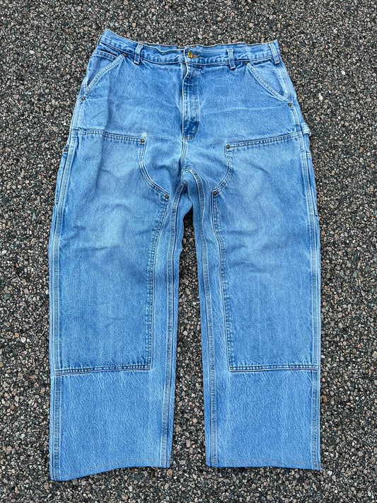 Faded Denim Carhartt Double Knee Pants - 37 x 29
