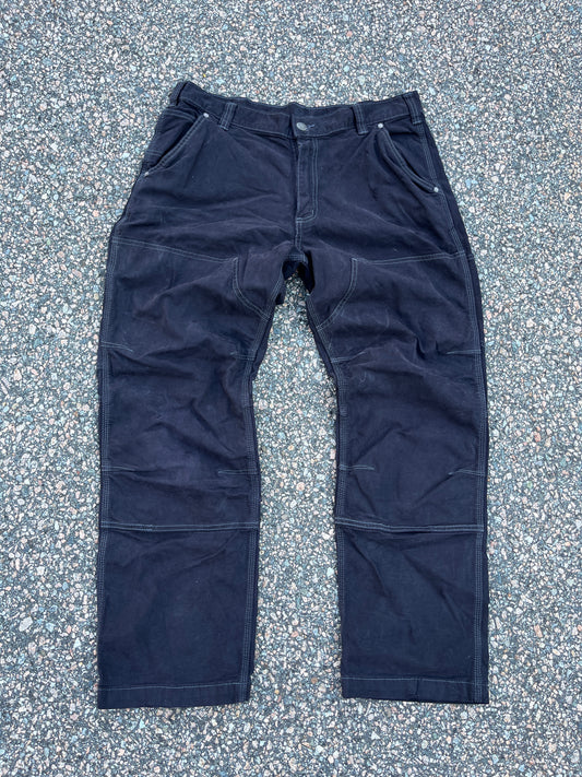 Faded Black Carhartt Double Knee Pants - 34 x 28