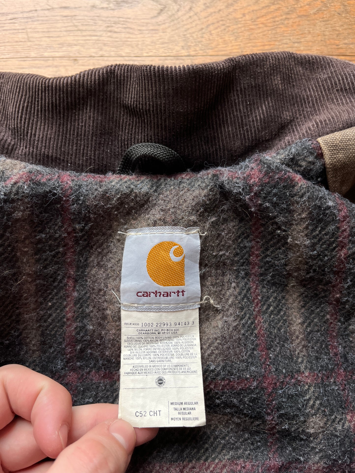 Faded Chestnut Brown Cropped Carhartt Chore Jacket - Medium