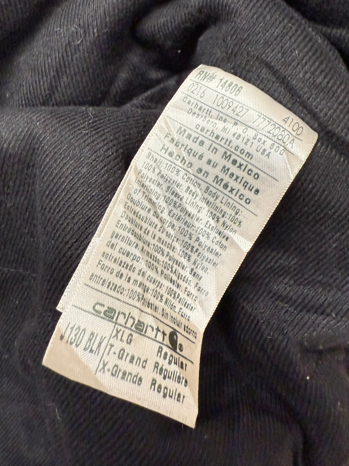 Faded Black Carhartt Active Jacket - XL