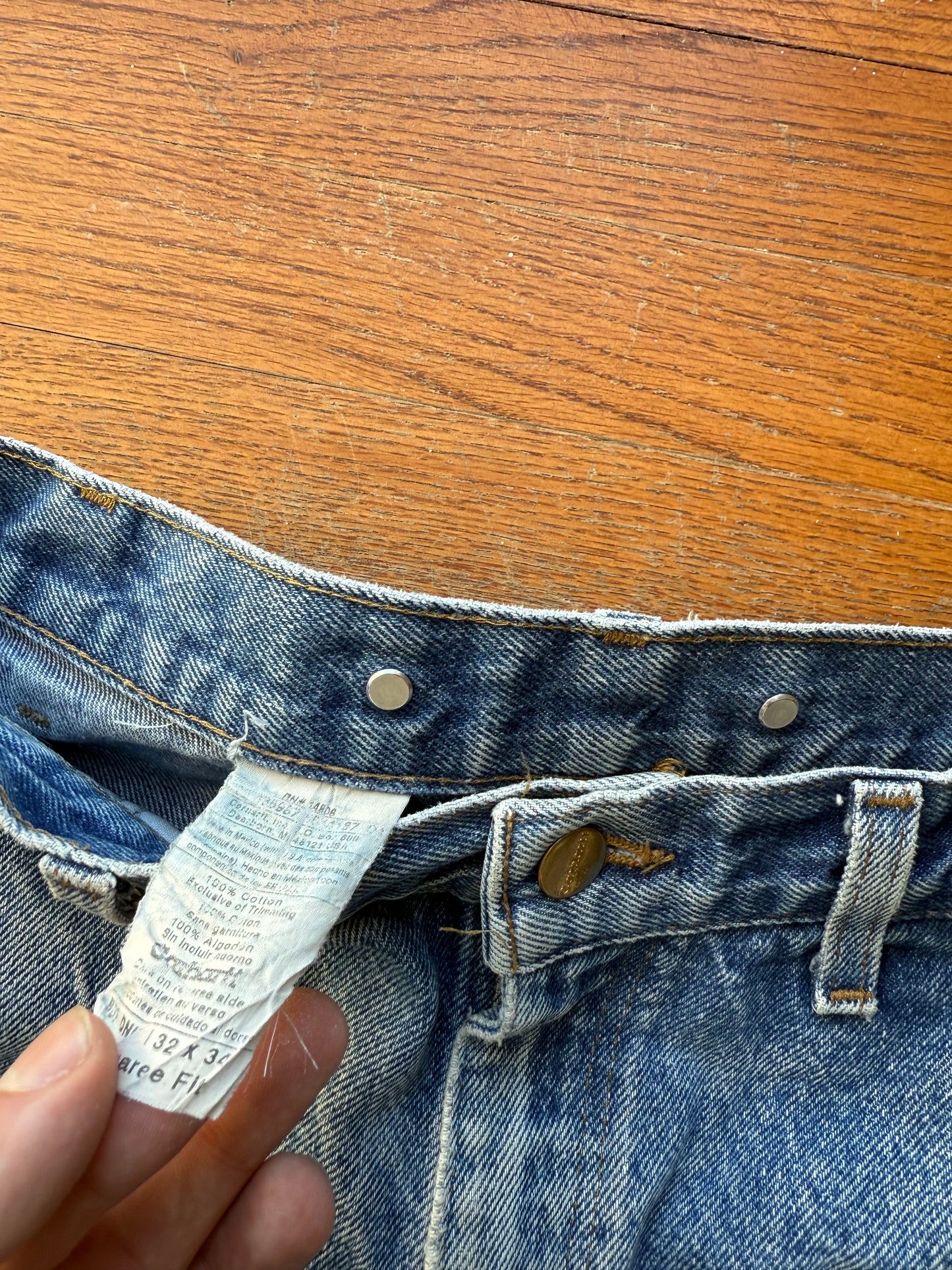 Faded Denim Carhartt Double Knee Pants - 32 x 32