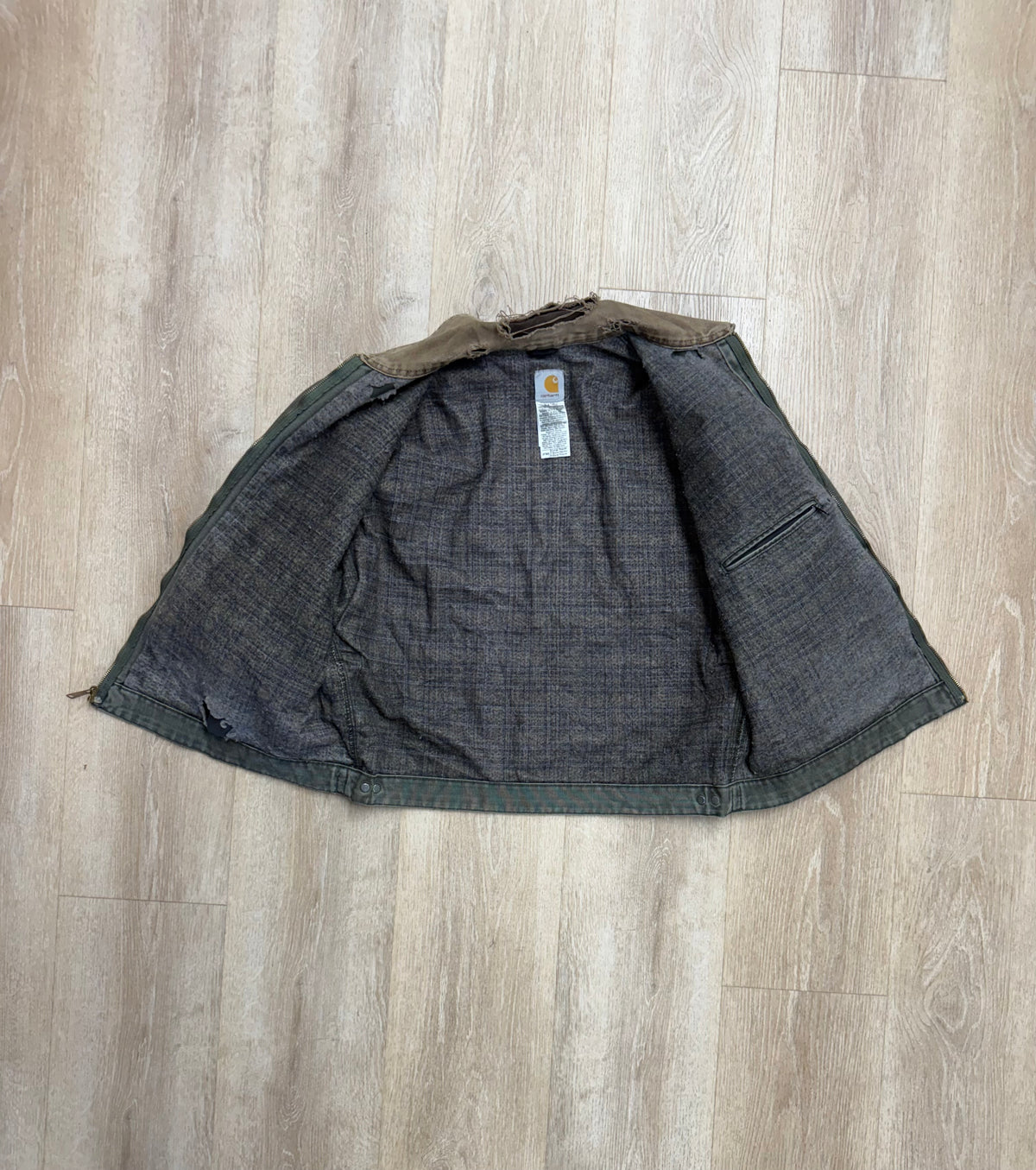Faded Olive Green Carhartt Detroit Jacket - Boxy L-XL