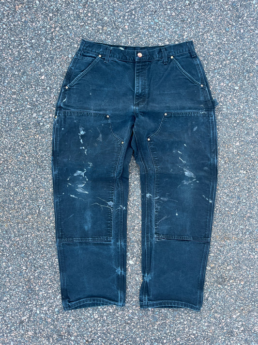 Faded n Painted Black Carhartt Double Knee Pants - 32 x 28.5