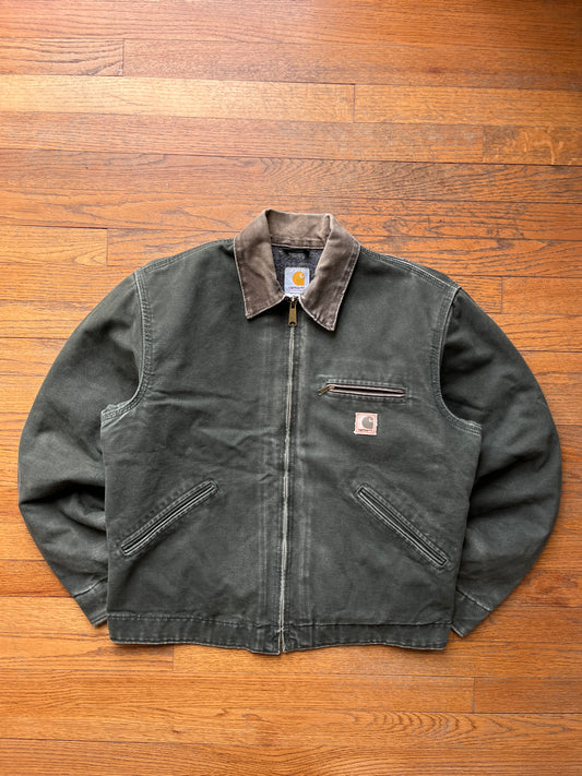 Faded Olive Green Carhartt Detroit Jacket - Medium