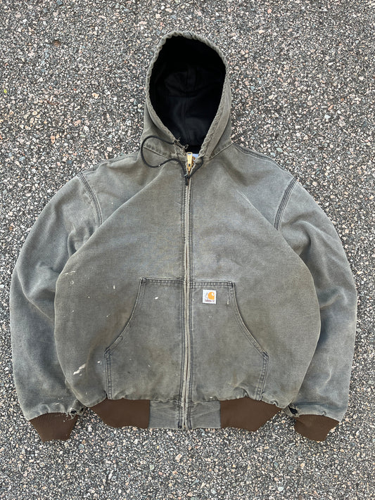 Faded n Distressed Brown Carhartt Active Jacket - Boxy M-L