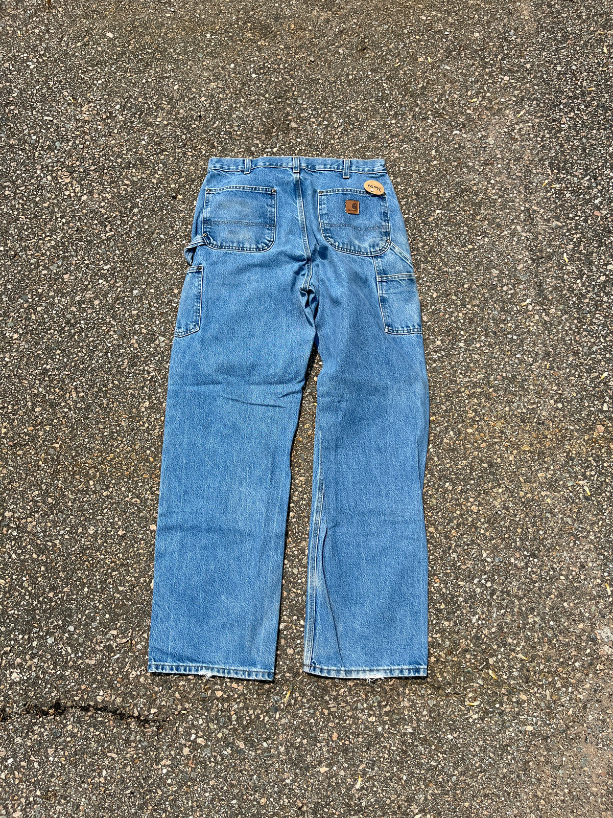 褪色牛仔布 Carhartt 双膝裤 ~ 34 x 34