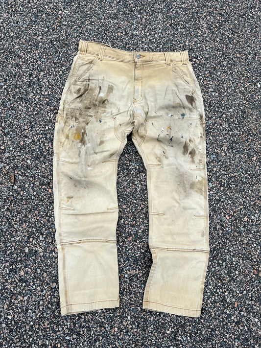 Faded Tan Carhartt Double Knee Pants - 36 x 30