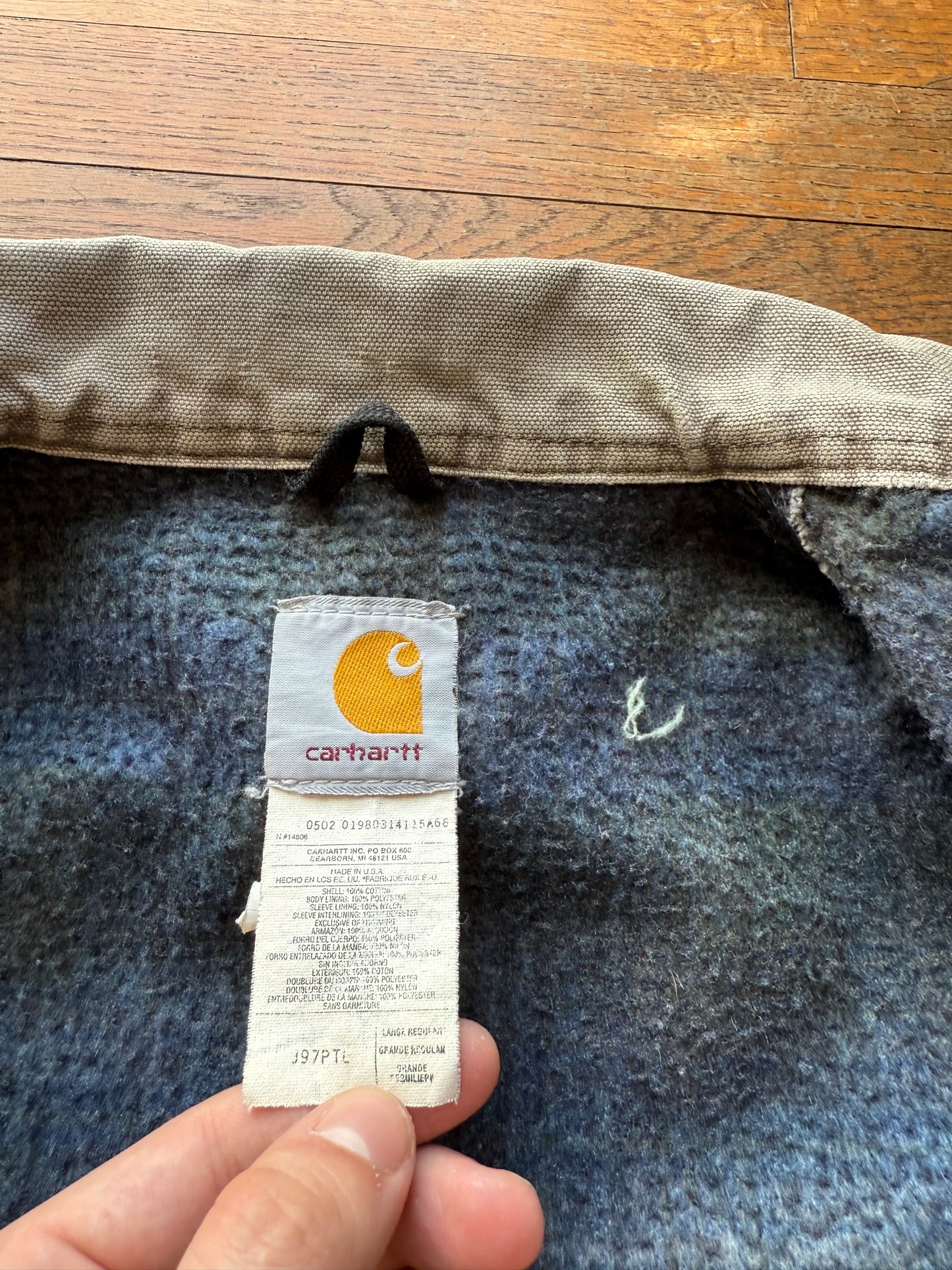 Faded Petrol Blue Carhartt Detroit Jacket - Boxy M-L