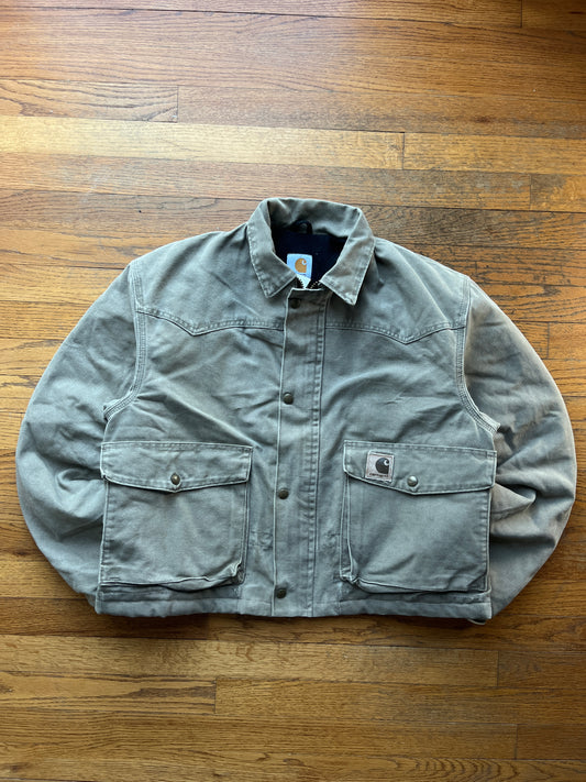 フェード デザート サンド クロップド カーハート チョア ジャケット - S