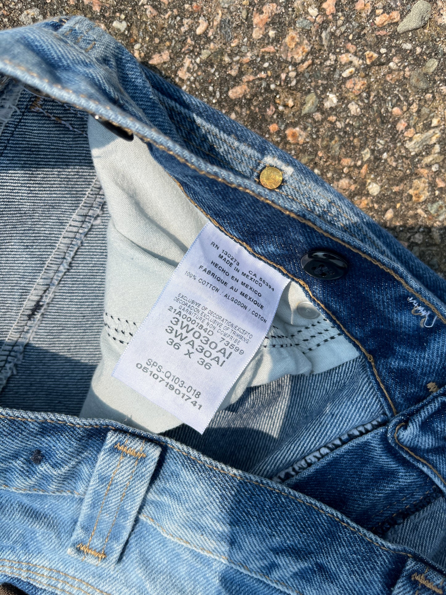 Faded Denim Carhartt Style Double Knee Pants - 34 x 34