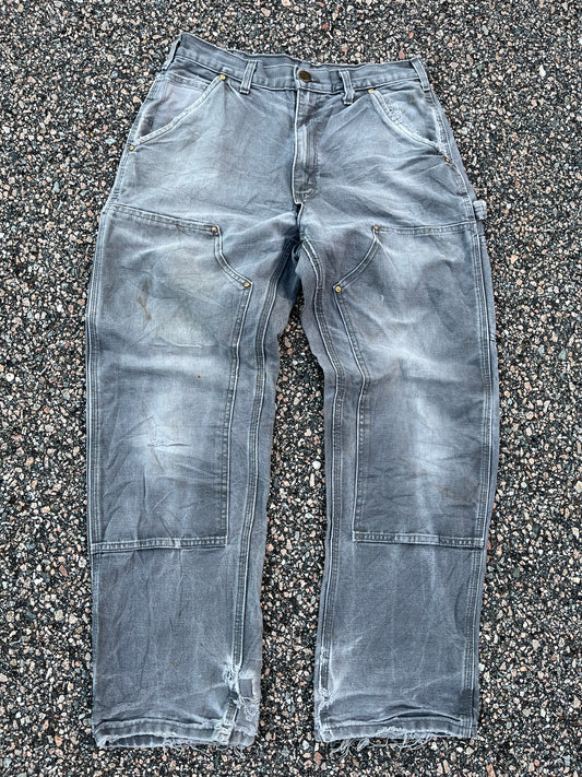 Faded Cement Grey Carhartt Double Knee Pants - 30 x 29
