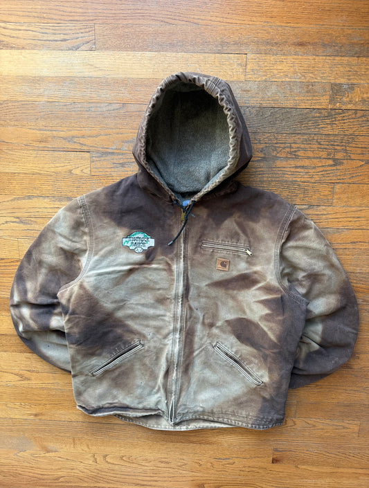 Faded Brown Carhartt Sherpa Lined Jacket - Fits L-XL