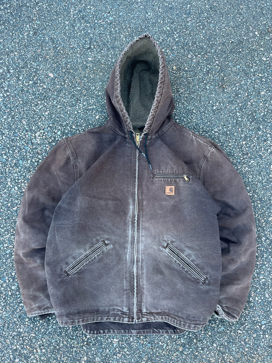 Faded Brown Carhartt Sherpa Lined Jacket - Fits L-XL