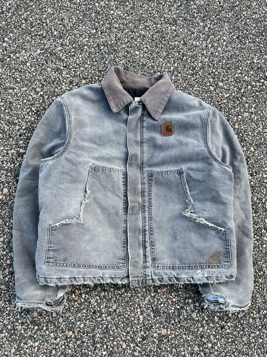 Faded n Distressed Cement Grey Carhartt Arctic Jacket - Medium