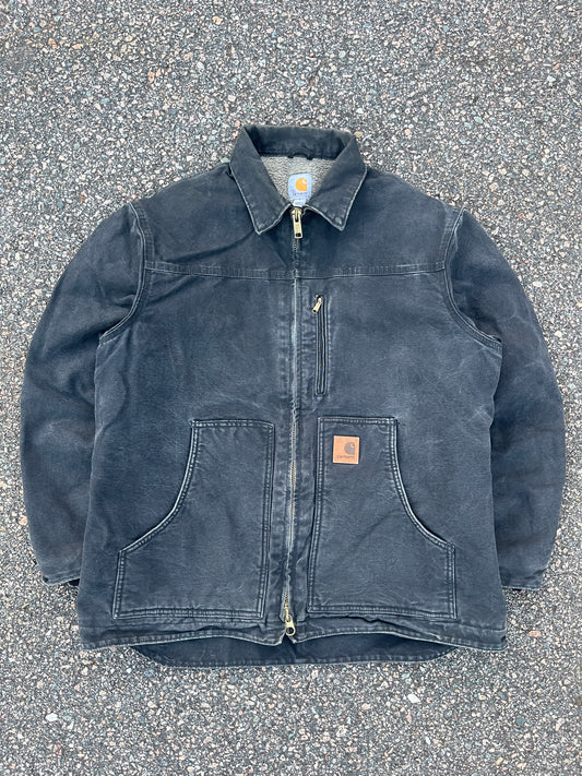 Faded Black Carhartt Sherpa Lined Arctic Style Jacket - Large