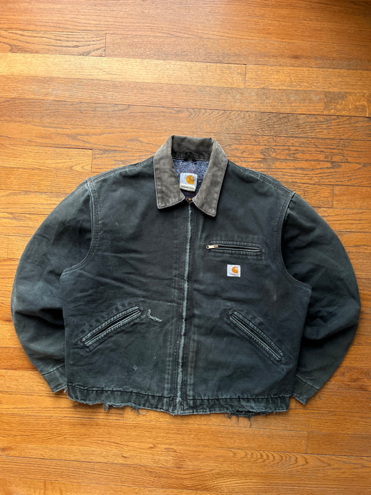Faded Black Carhartt Detroit Jacket - Boxy Medium