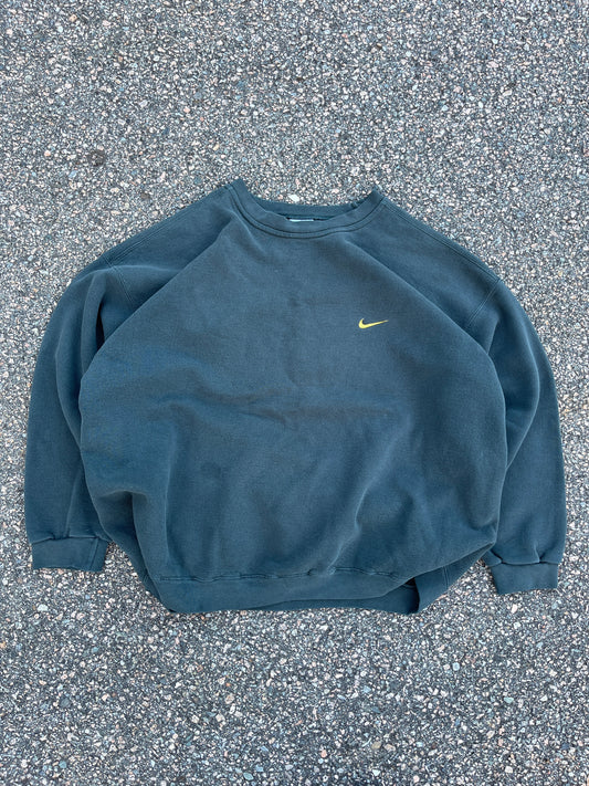 90’s Faded Hunter Green Nike Crewneck - Boxy XL-XXL
