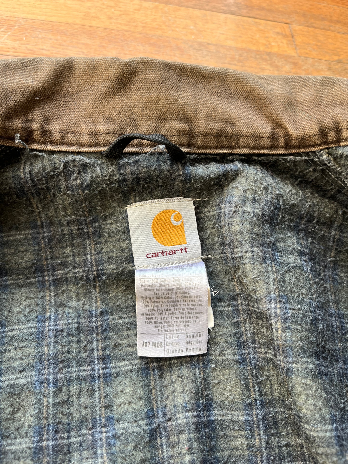 Faded Olive Green Carhartt Detroit Jacket - Large