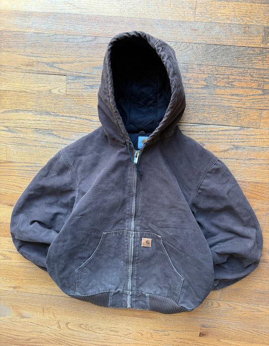 Faded Dark Brown Carhartt Active Jacket - Medium