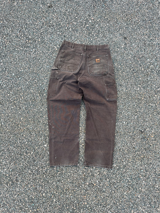 色あせたブラウンのカーハート ダブルニーパンツ - 30 x 29