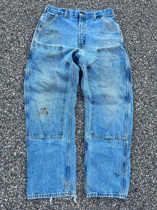 Faded Denim Carhartt Double Knee Pants - 32 x 30.5