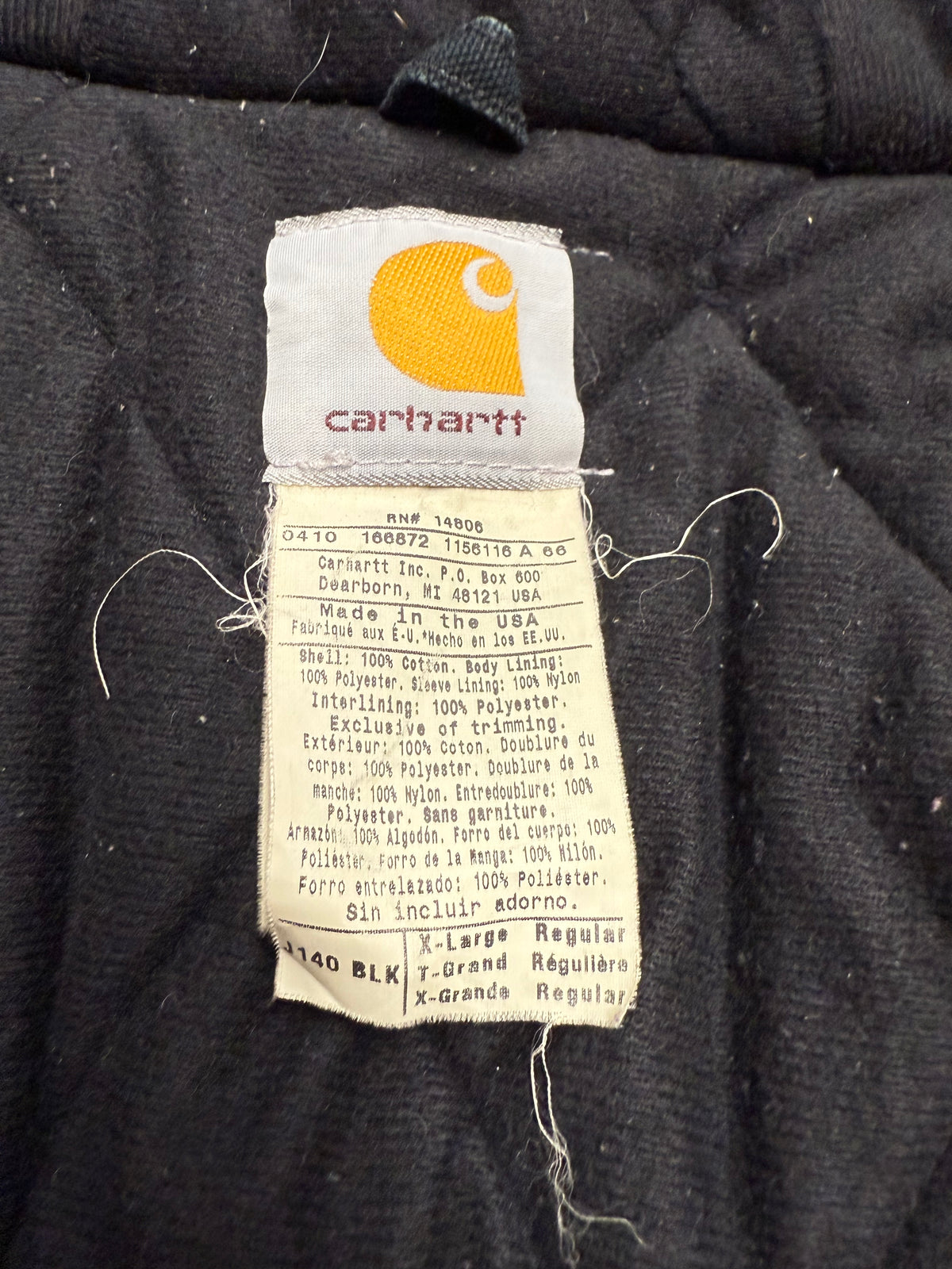 Faded Black Carhartt Active Jacket - XL