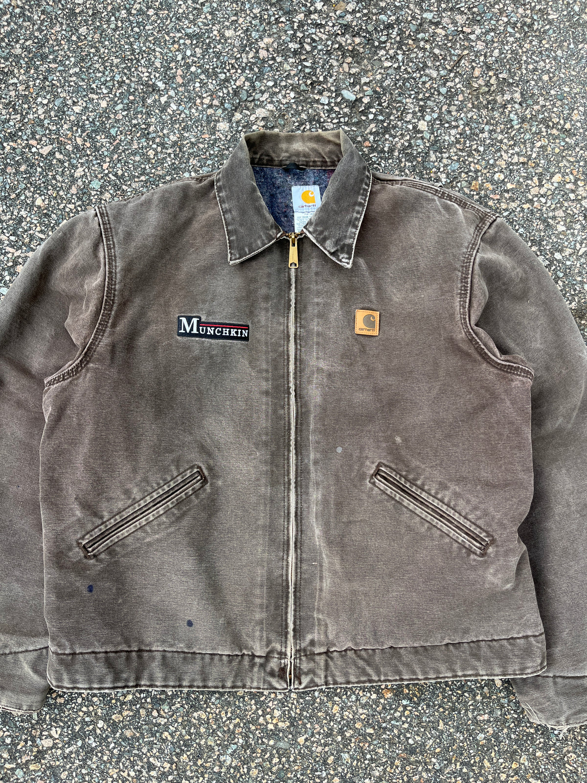 褪色棕色 Carhartt 底特律夹克 ~ 宽松大号