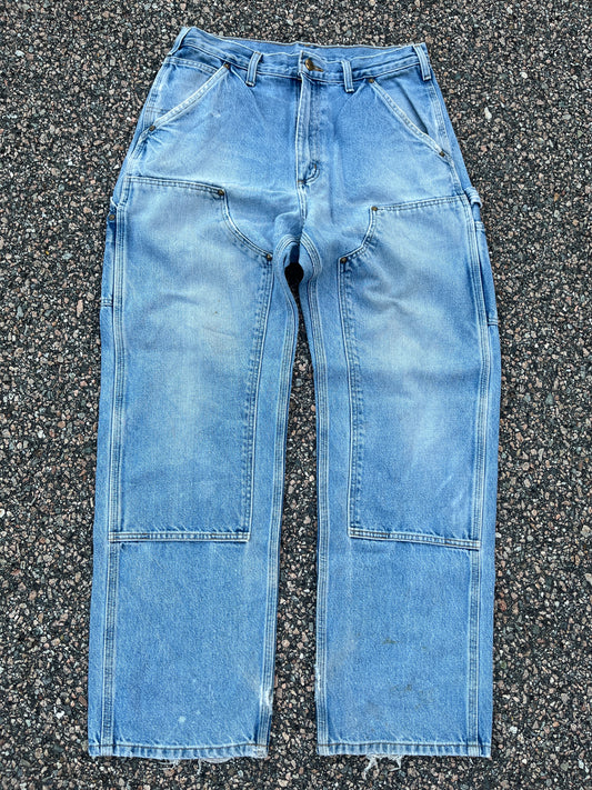 Faded Denim Carhartt Double Knee Pants - 31 x 30.5