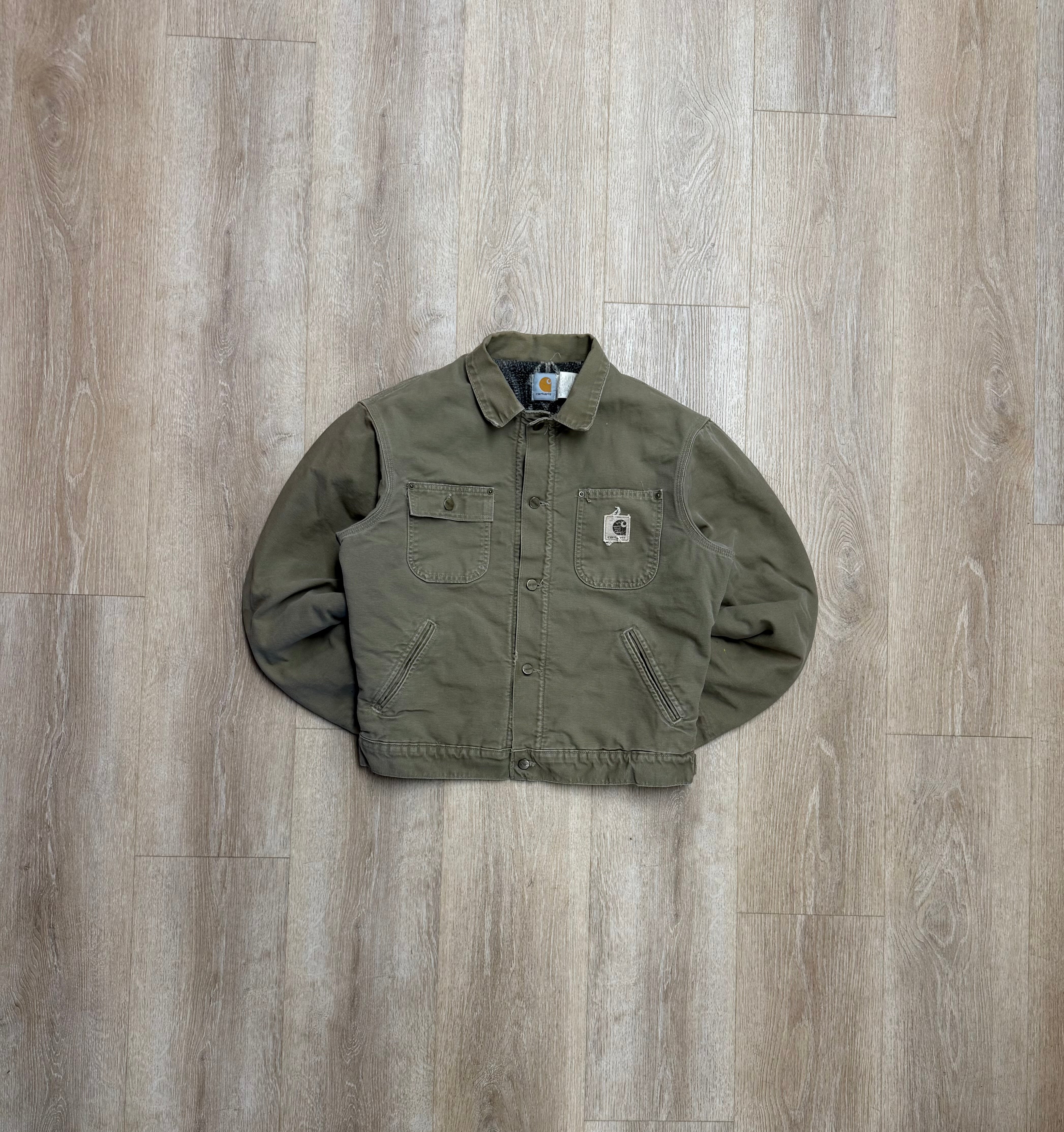 Faded Brown Southwest Aztec Lined Detroit Style Chore Jacket