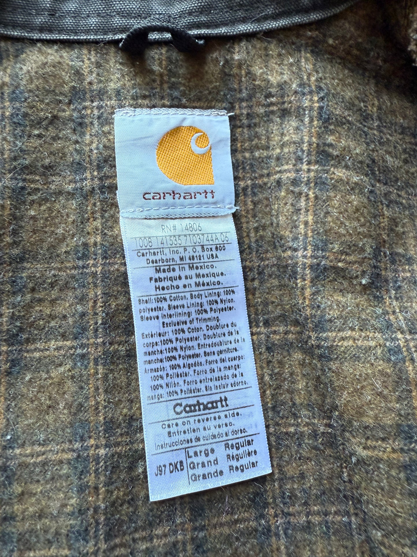 Faded Dark Brown Carhartt Detroit Jacket - Large