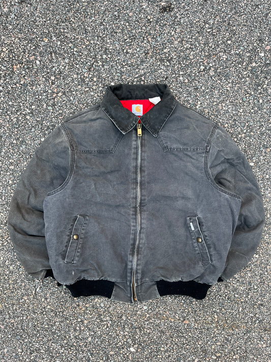 色あせたブラック カーハート サンタフェ ジャケット - ボックス ラージ