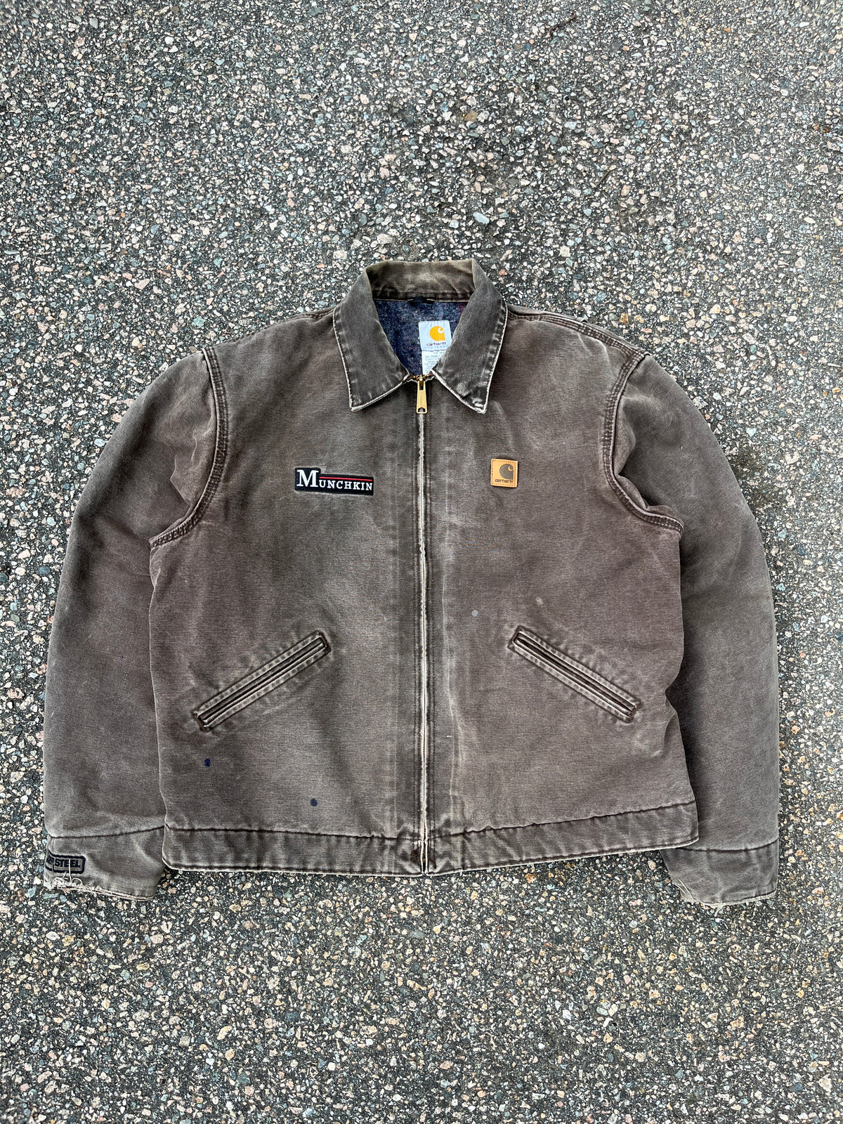 褪色棕色 Carhartt 底特律夹克 ~ 宽松大号