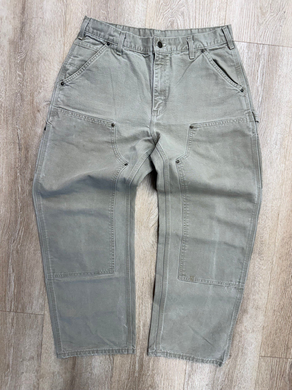 Faded Tan Carhartt Double Knee Pants - 32 x 29