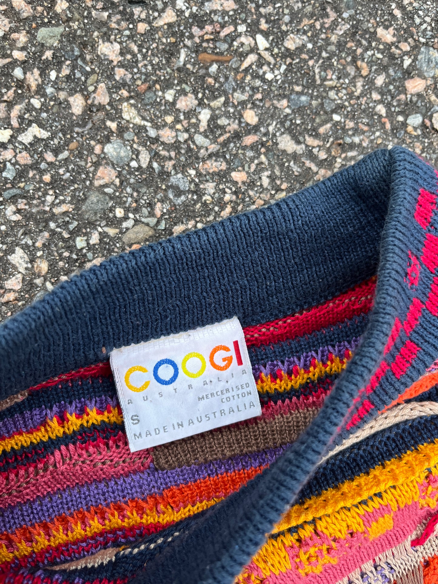 复古 Coogi 3D 针织棉质毛衣 - 小码