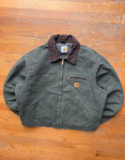 Faded Olive Green Carhartt Detroit Jacket - Boxy L-XL