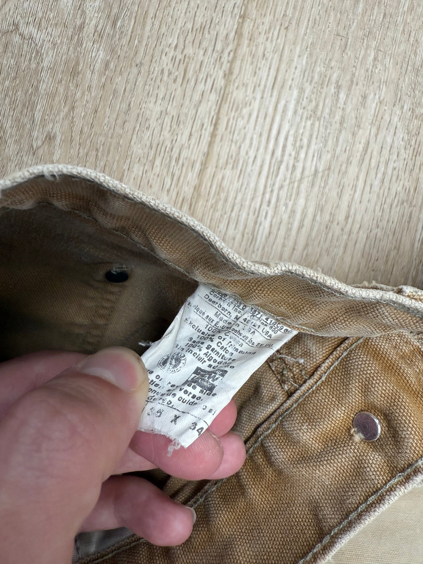 Faded Brown Carhartt Double Knee Pants - 34 x 32