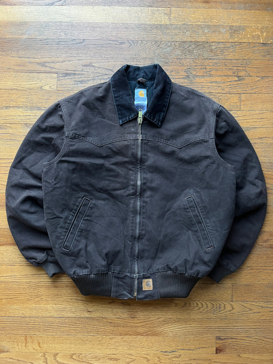 色あせたダークブラウンのカーハート サンタフェ ジャケット - L