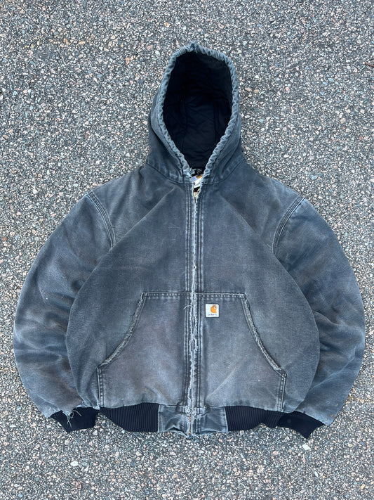 Faded n Distressed Black Carhartt Active Jacket - Boxy M-L