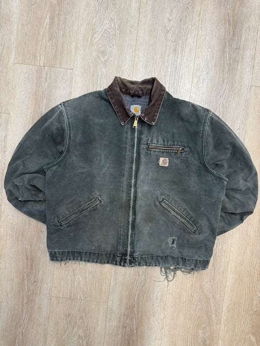 Faded Olive Green Carhartt Detroit Jacket - Boxy L-XL