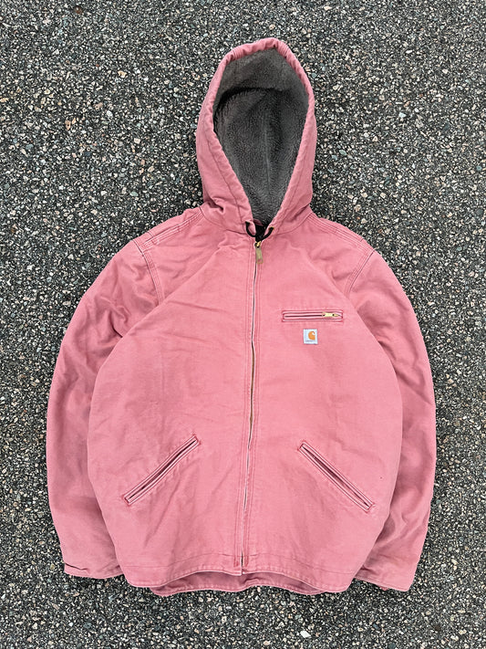 Faded Pastel Pink Carhartt Sherpa Lined Jacket - Fits M-L