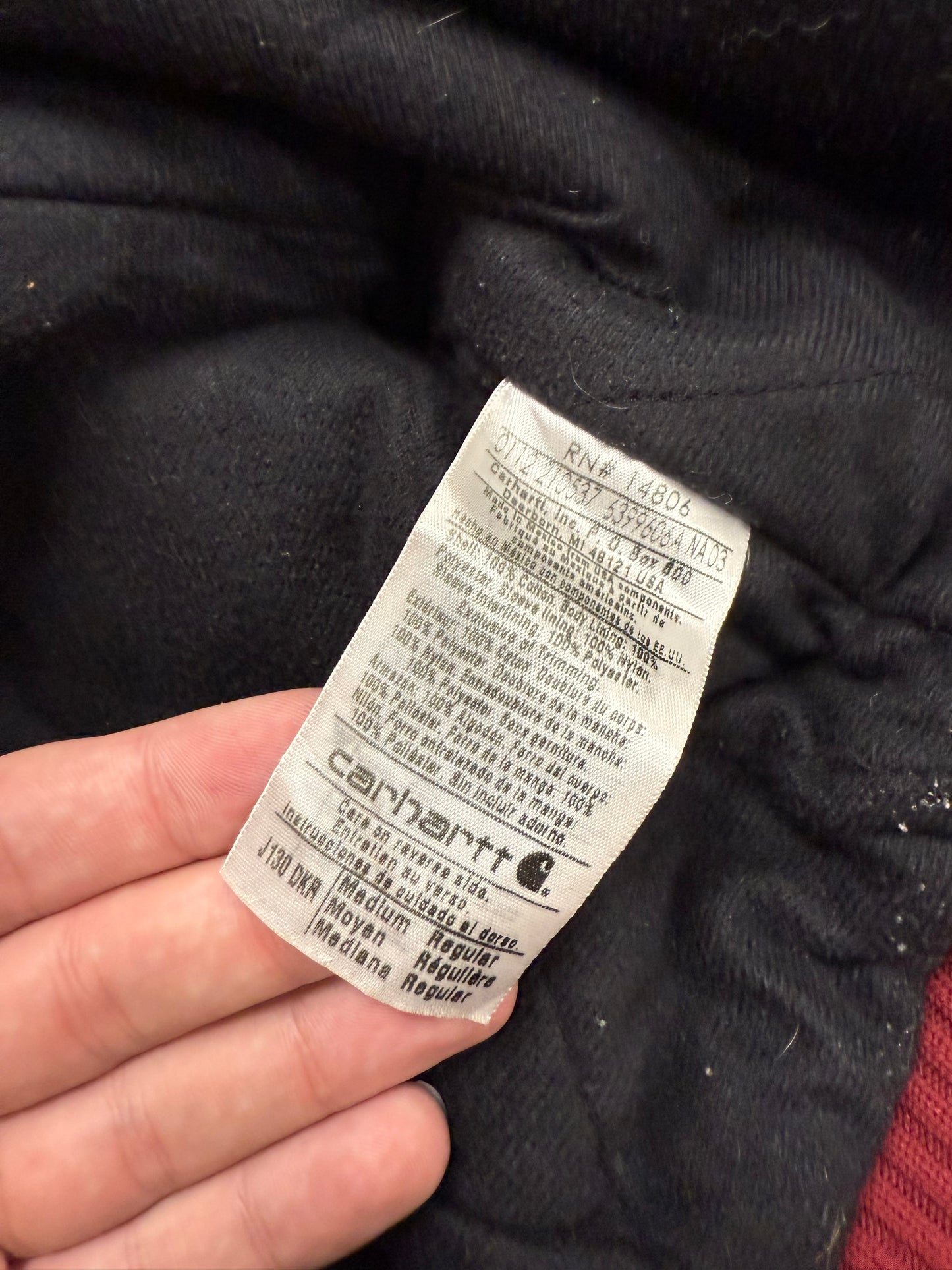 Faded Dark Red Carhartt Active Jacket - Medium