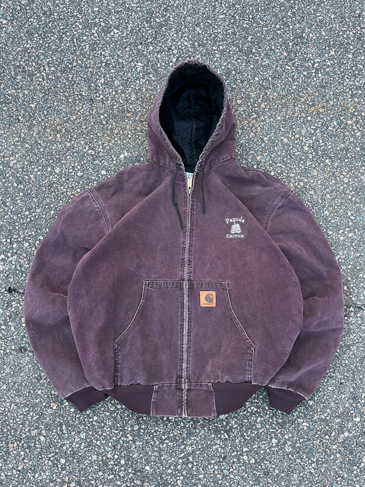 Faded Burgundy Carhartt Active Jacket - Large