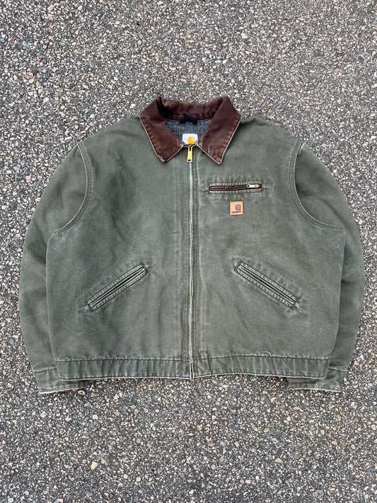 Faded Army Green Carhartt Detroit Jacket - 2XL
