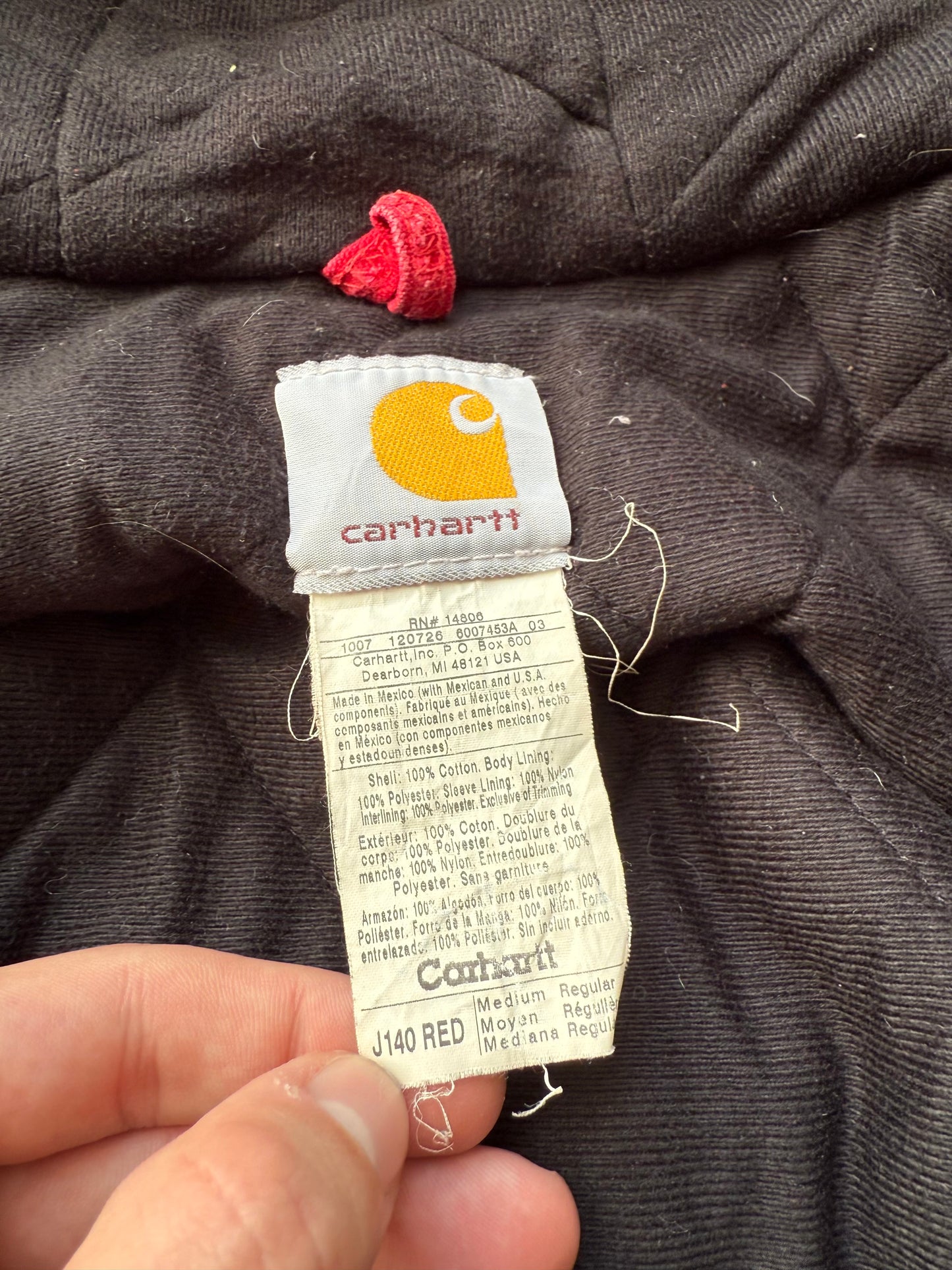 Faded Strawberry Red Carhartt Active Jacket - Medium