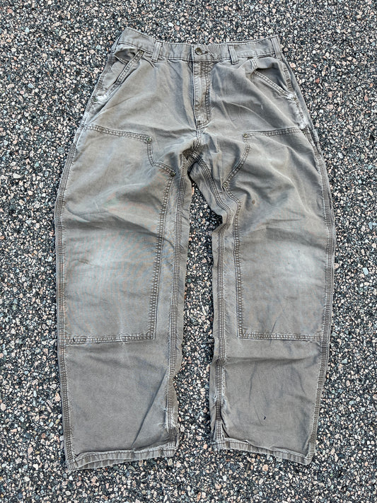 Faded Light Brown Carhartt Double Knee Pants - 31 x 28