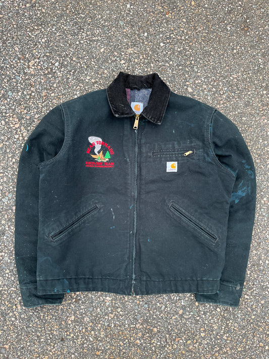 Faded n Painted Black Carhartt Detroit Jacket - Medium