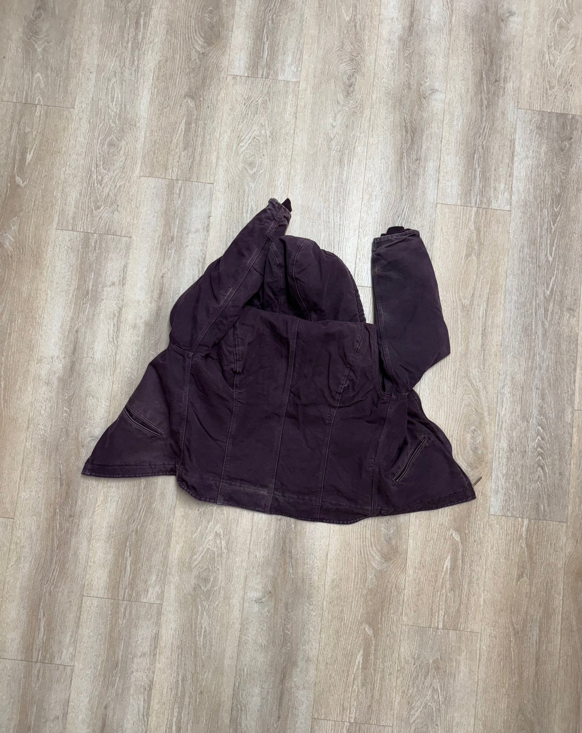 Faded Burgundy Sherpa Lined Carhartt Jacket - Medium