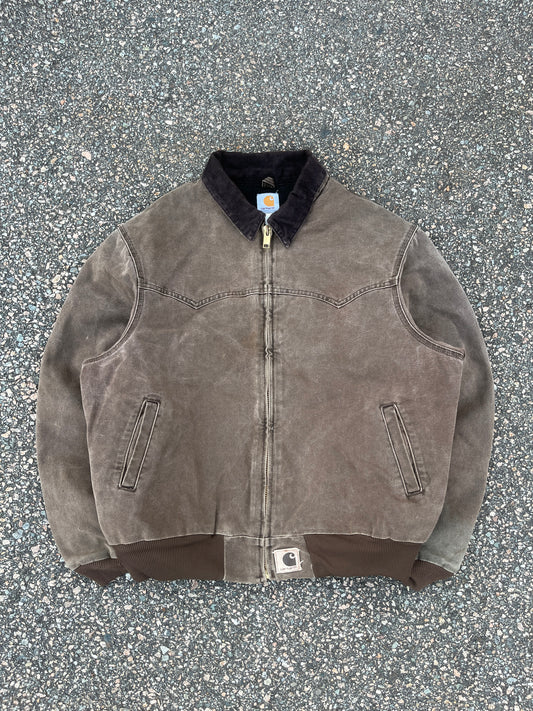 Faded Chestnut Brown Carhartt Santa Fe Jacket - Boxy Large