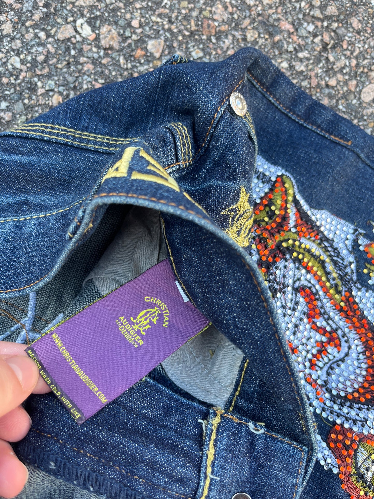 Ed Hardy Christian Audigier Grail Roses n Tigers Pants - 29 x 32