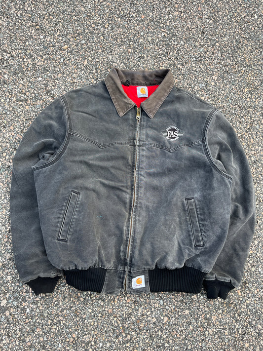 Faded Black Carhartt Santa Fe Jacket - Boxy Large